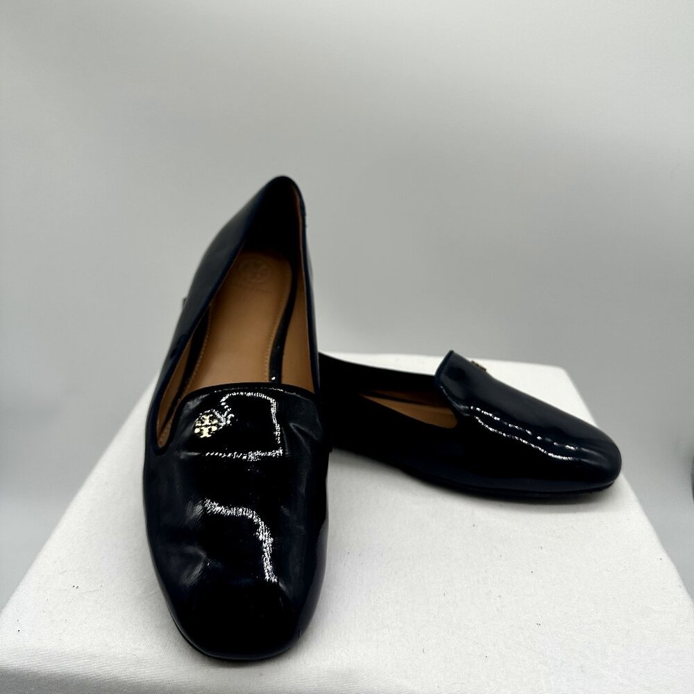 Tory Burch Black Patent Leather Loafer Flats Women's 11
